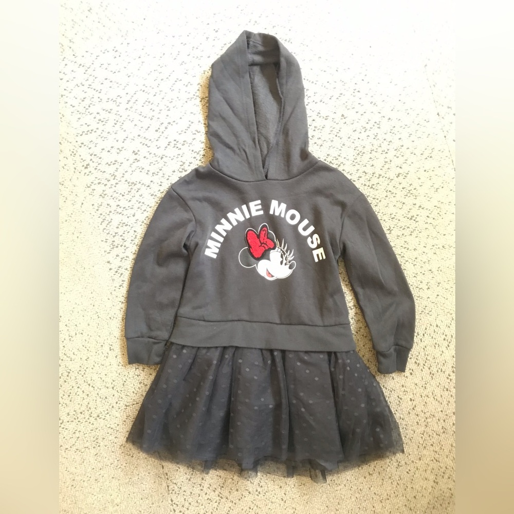 Minnie Mouse Gray Hoodie Dress for Kids